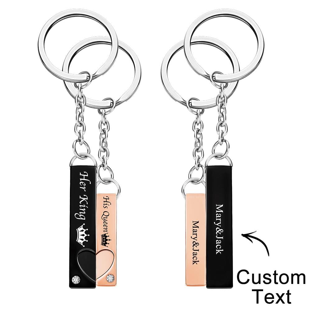 Custom Engraved Couple Keychain Creative Crown Fashion Gifts - Giftlab