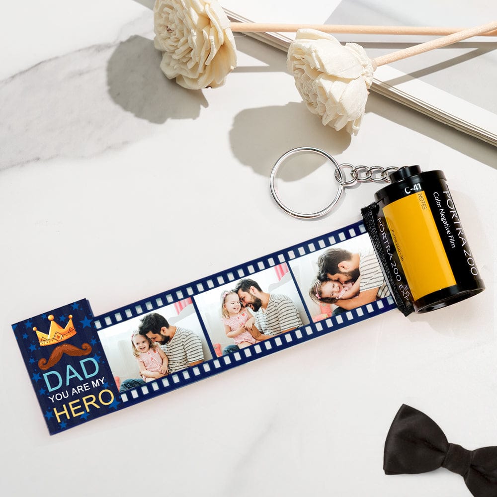 Custom Photo Camera Keychain Dad You Are My Hero Film Roll  Keychain Father's Day Gift - Giftlab