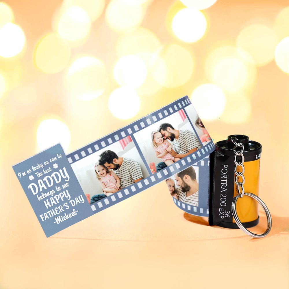 Personalized Photo Camera Keychain Thoughtful Film Roll Keychain Gift For Dad - Giftlab