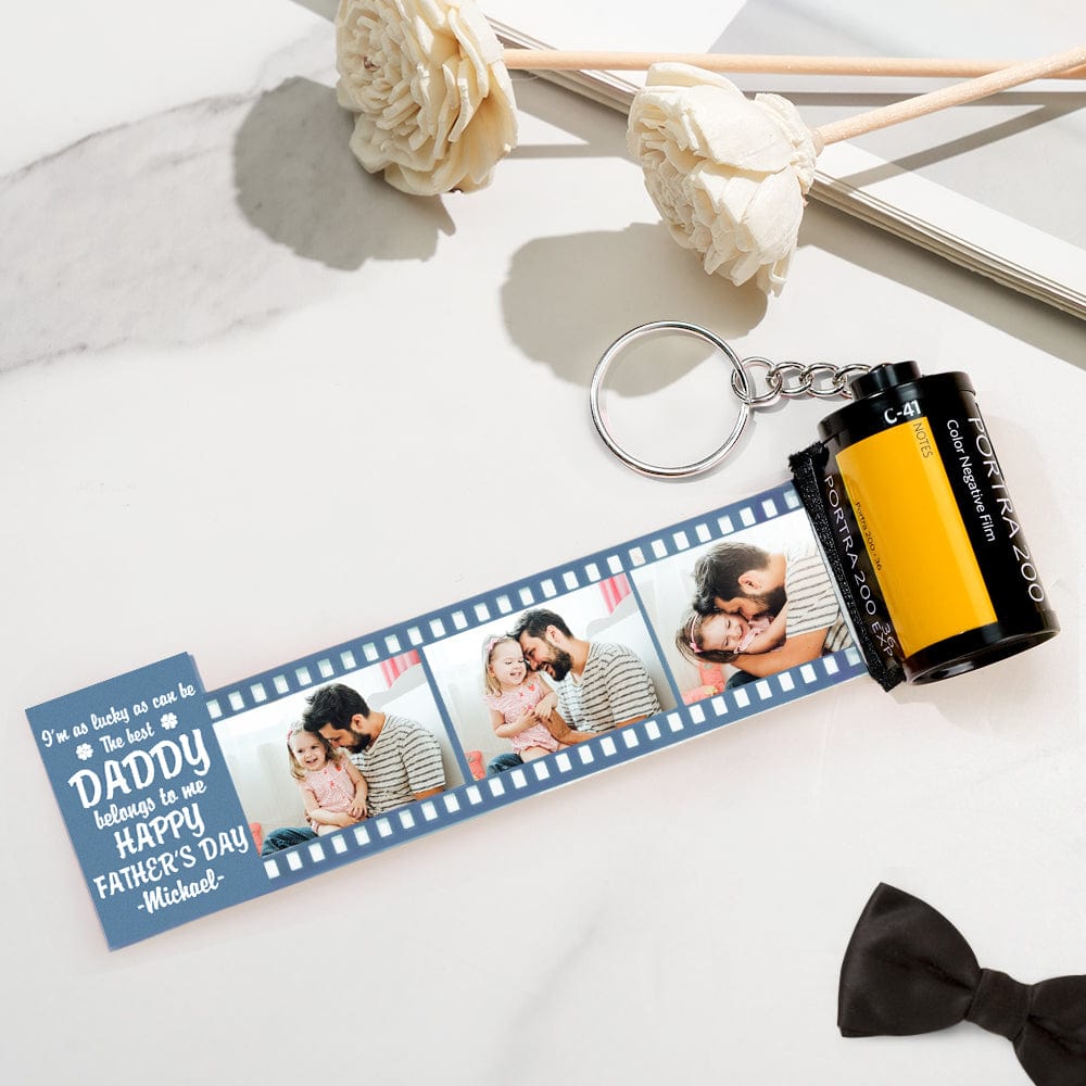 Personalized Photo Camera Keychain Thoughtful Film Roll Keychain Gift For Dad - Giftlab