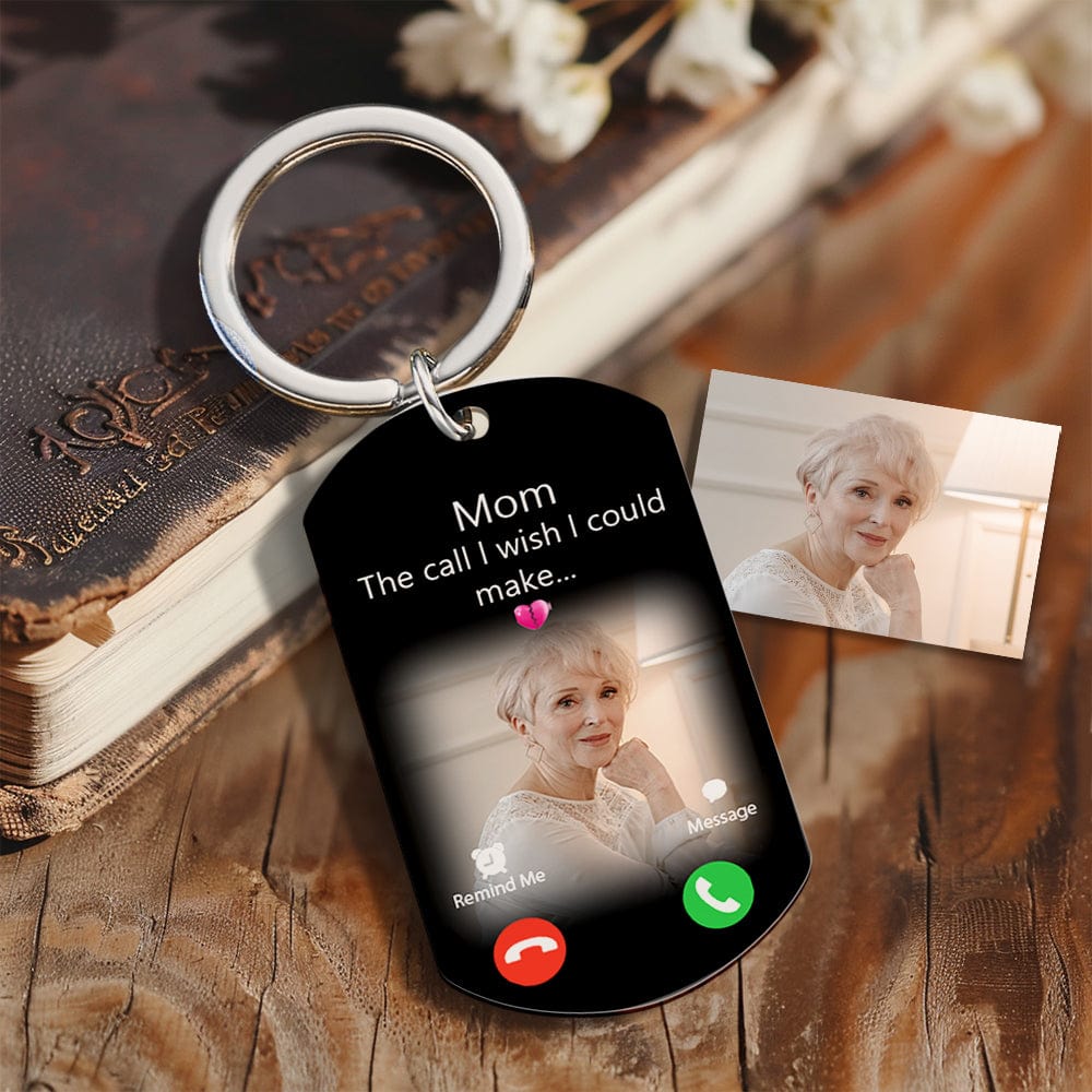 Custom Photo Keychain The Call I Wish I Could Make Memorial Gift Personalized Aluminum Keyring - Giftlab