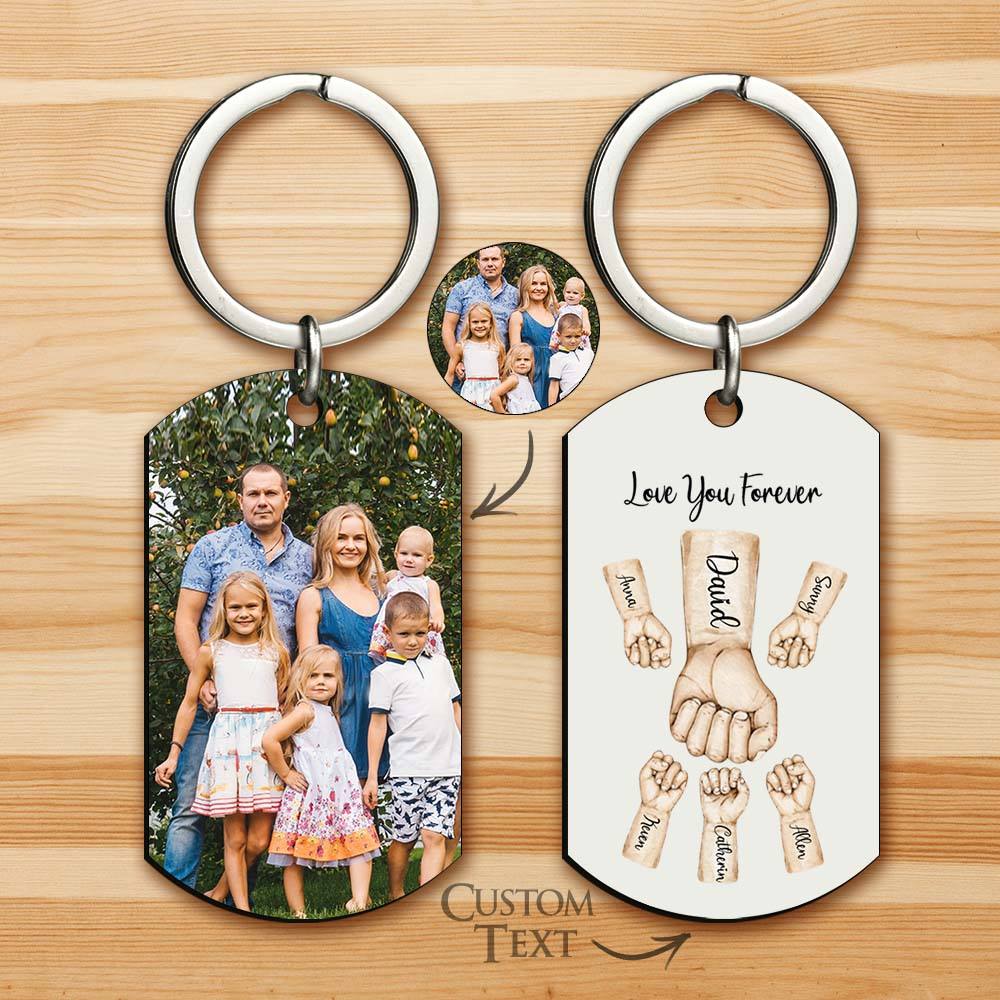 Custom Bump Keychain Best Dad Ever Keychain Photo Keyring Fathers Day Gift - GiftlabUS