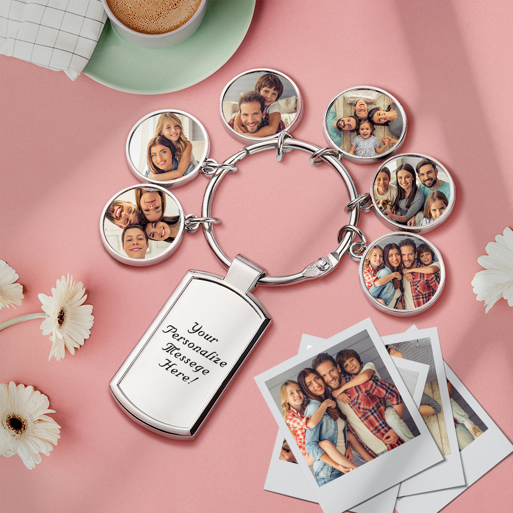 Photo Keychain for Mom Dad Personalized Custom Keychain with Picture Memorial Keychain for Couples