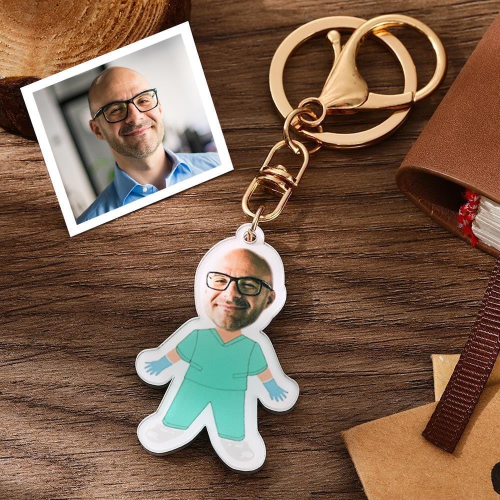 Acrylic Face Keychain Custom Keyrings Gifts for Kids - Scrub Suit - Giftlab