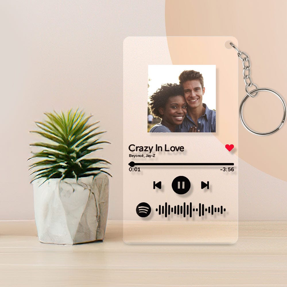 Custom Music Plaque Keychain Spotify Keychain Custom Valentine‘s Day Gifts - Giftlab