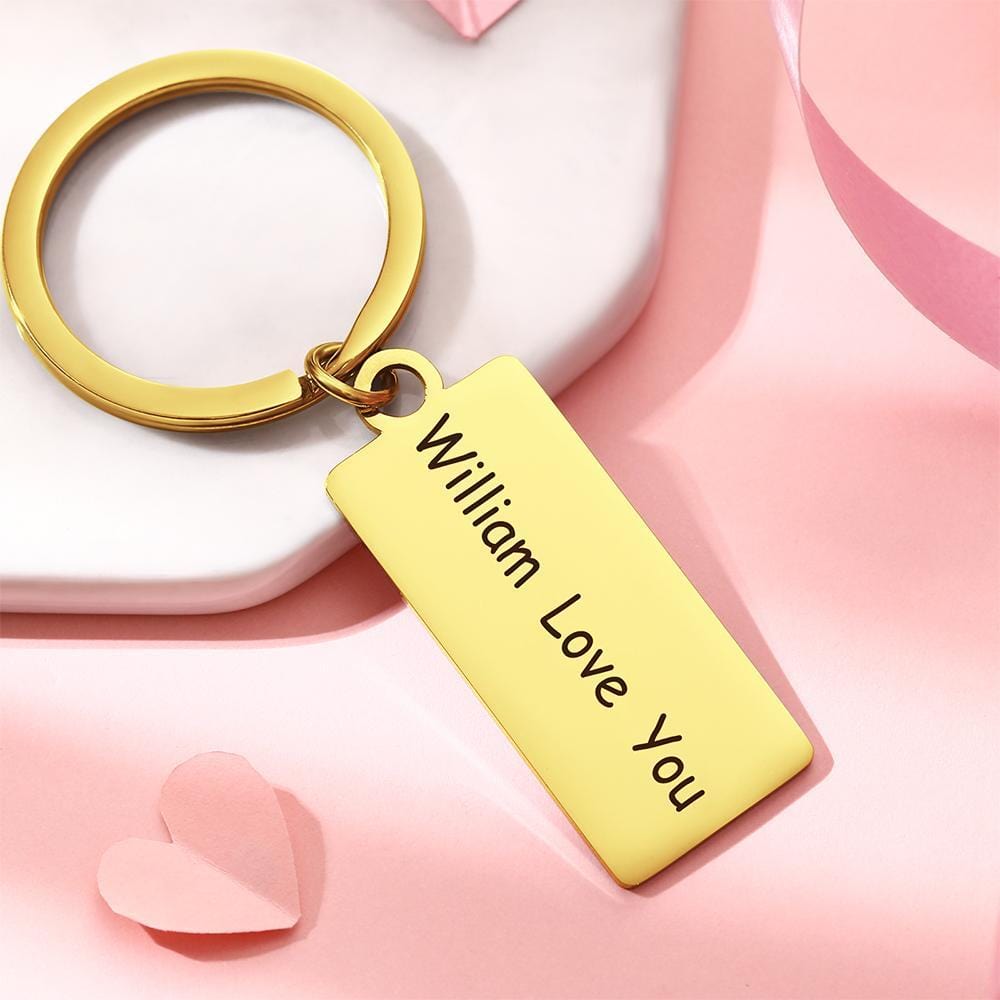 Engraved Keychain Stainless Steel Couple's Gifts Keychain Gifts Golden Color - Giftlab