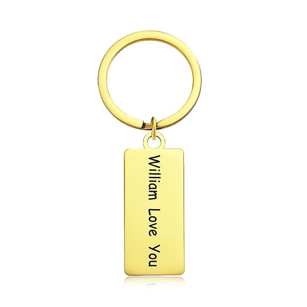 Engraved Keychain Stainless Steel Couple's Gifts Keychain Gifts Golden Color - Giftlab