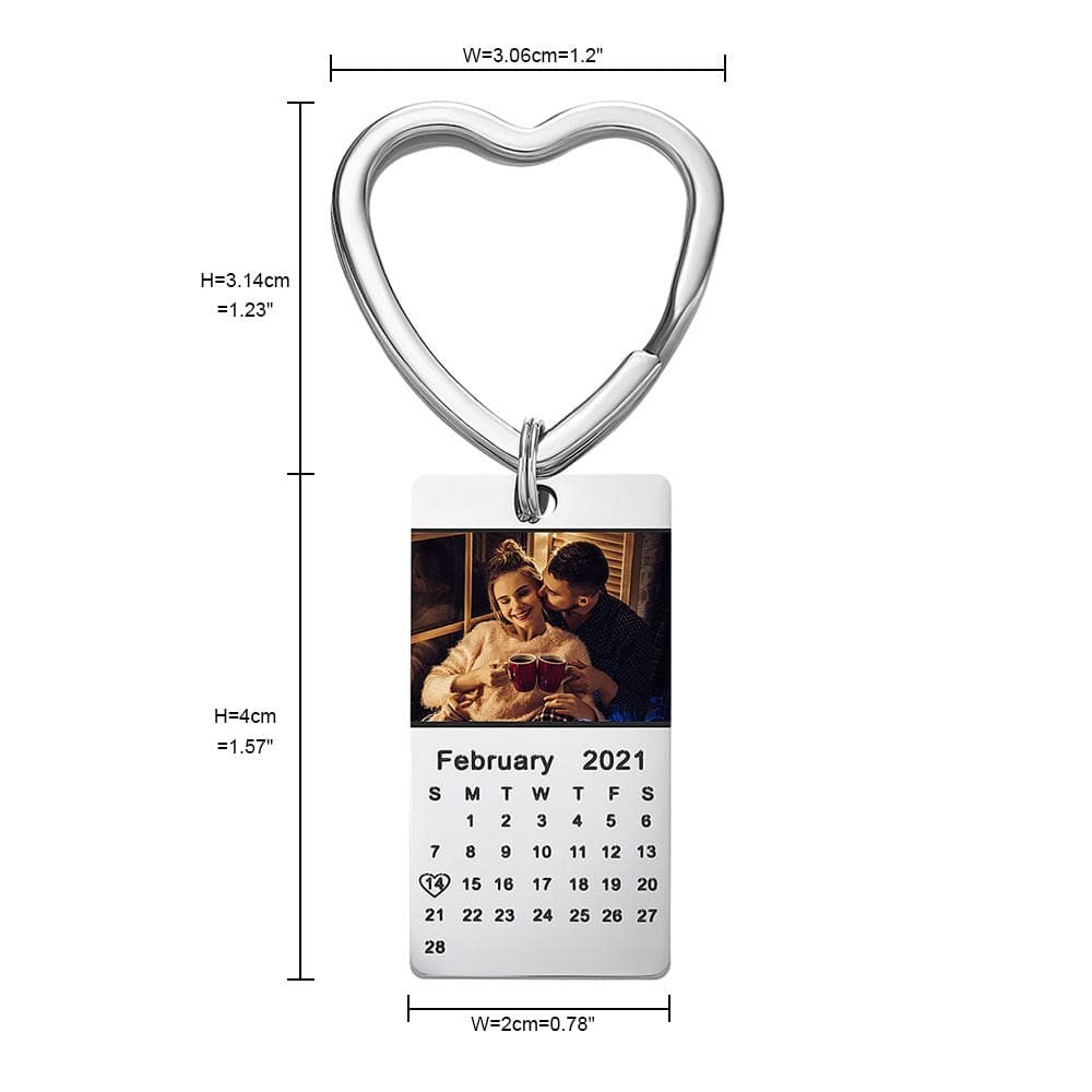 Personalized Heart Keychain Photo Valentines Day Gifts For Her - Giftlab