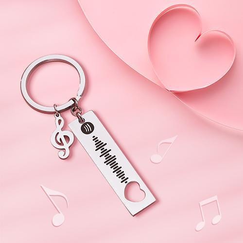 Spotify Scan Code Keychain Gifts for Couple Music Note Valentines Day Gifts - Giftlab