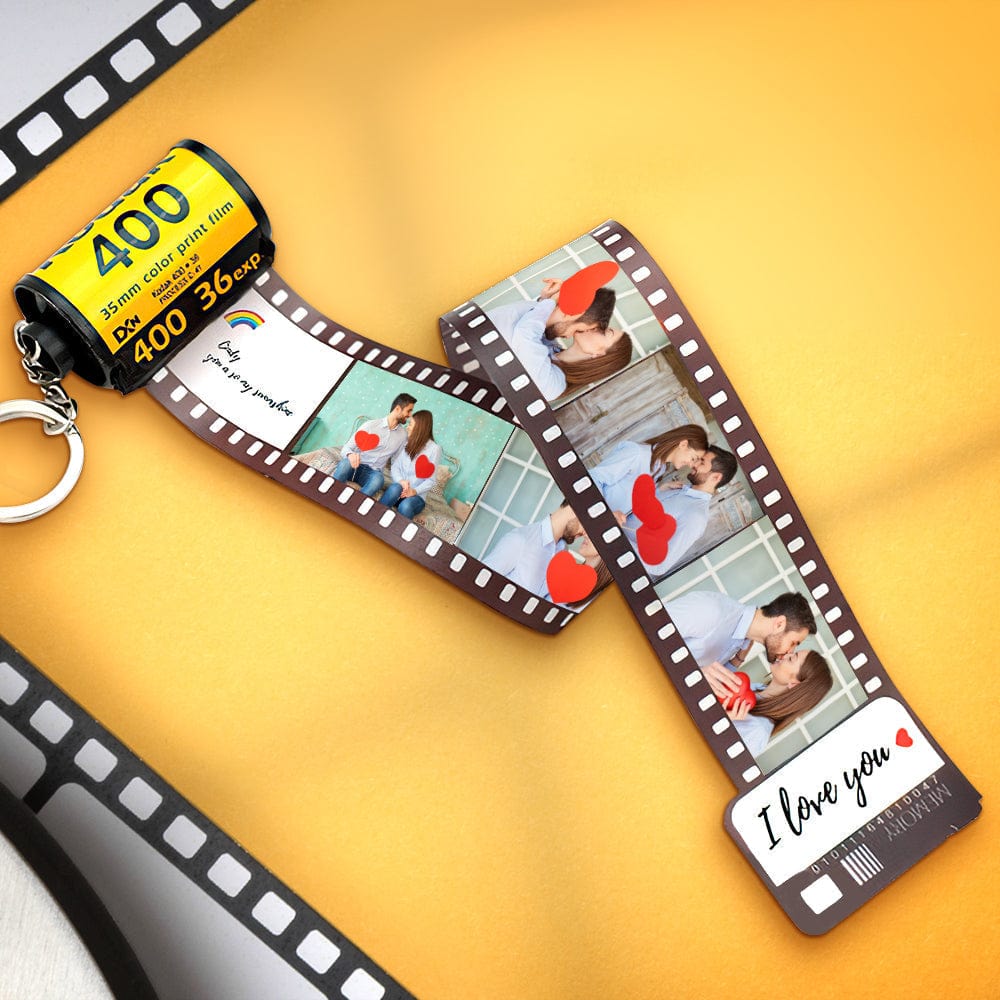 Custom Camera Roll Film Keychain Calendar Keychain with Text I Love You Gifts Date Keychain - Giftlab