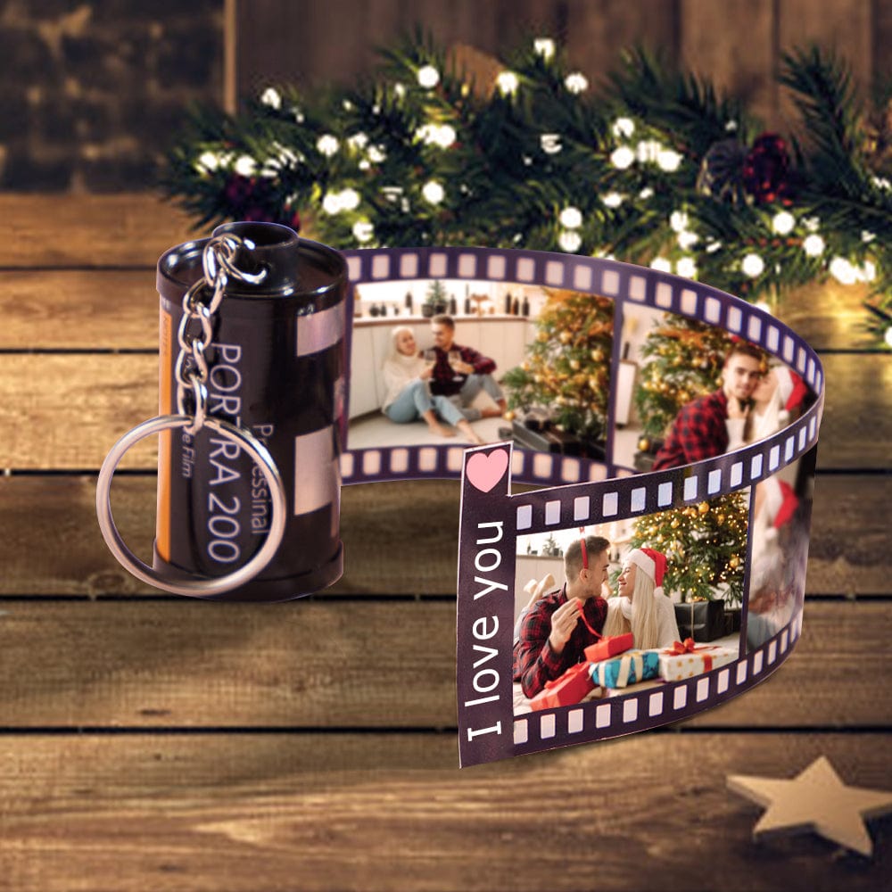 Custom Picture Roll Keychain Keychain With Text Gifts For Couple Christmas Gift - Giftlab