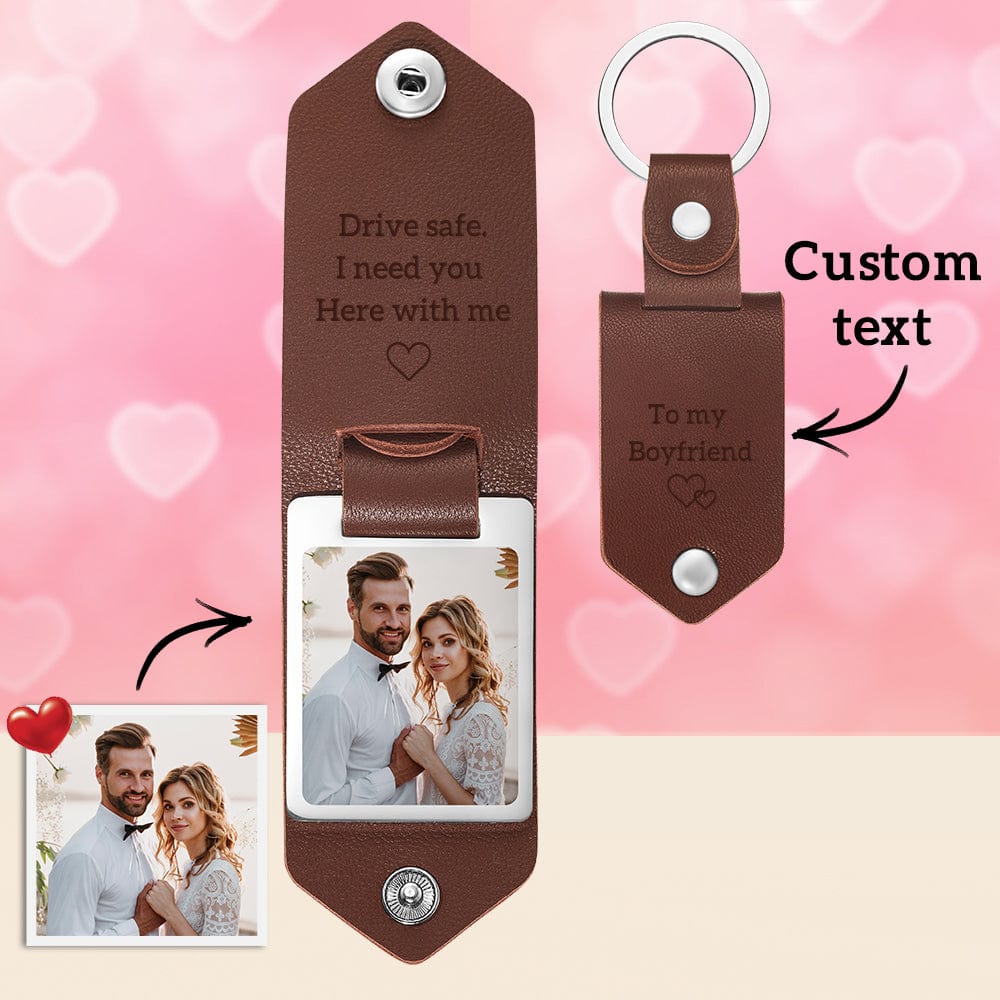 Couple Gifts Custom Leather Keychain Personalized Engrave Keychain Anniversary Gift For Couple - Giftlab