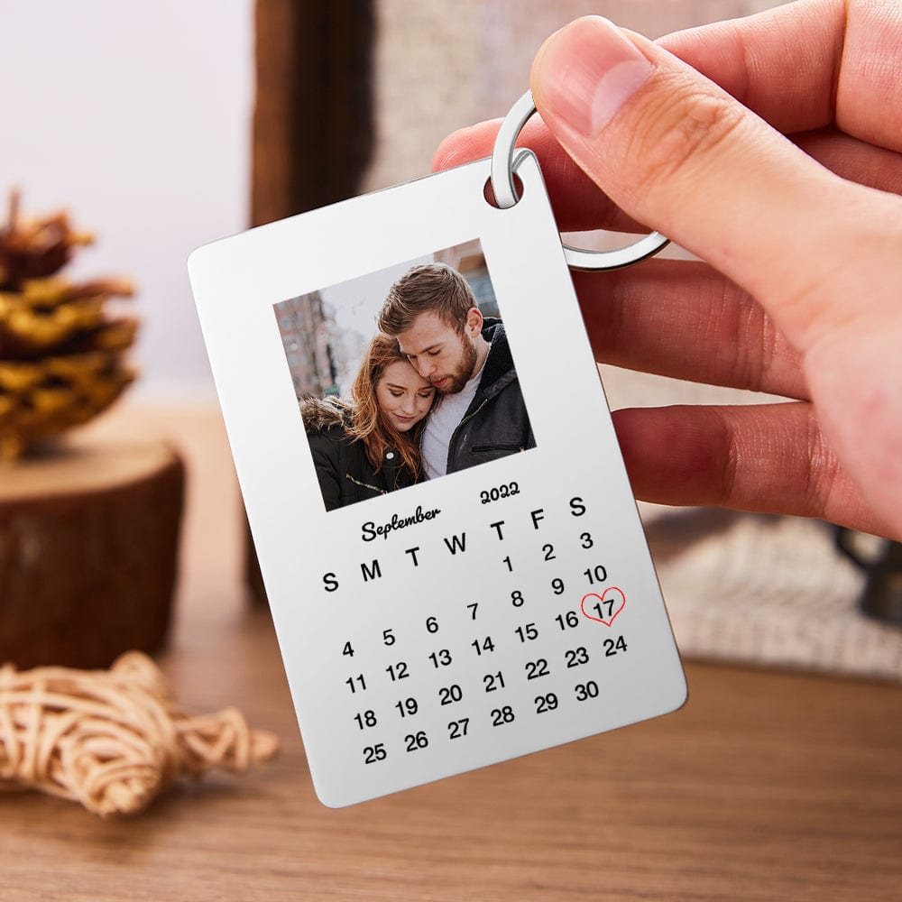 Custom Calendar Keychain Personalized Photo Keychain Gift For Couples - Giftlab