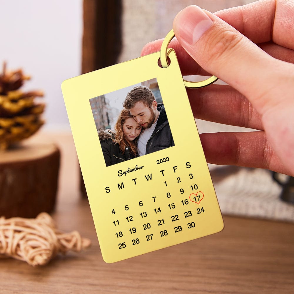 Date Keychain Anniversary Keychain Calendar Keychain Personalized Photo Keychain Gift For Couples - Giftlab