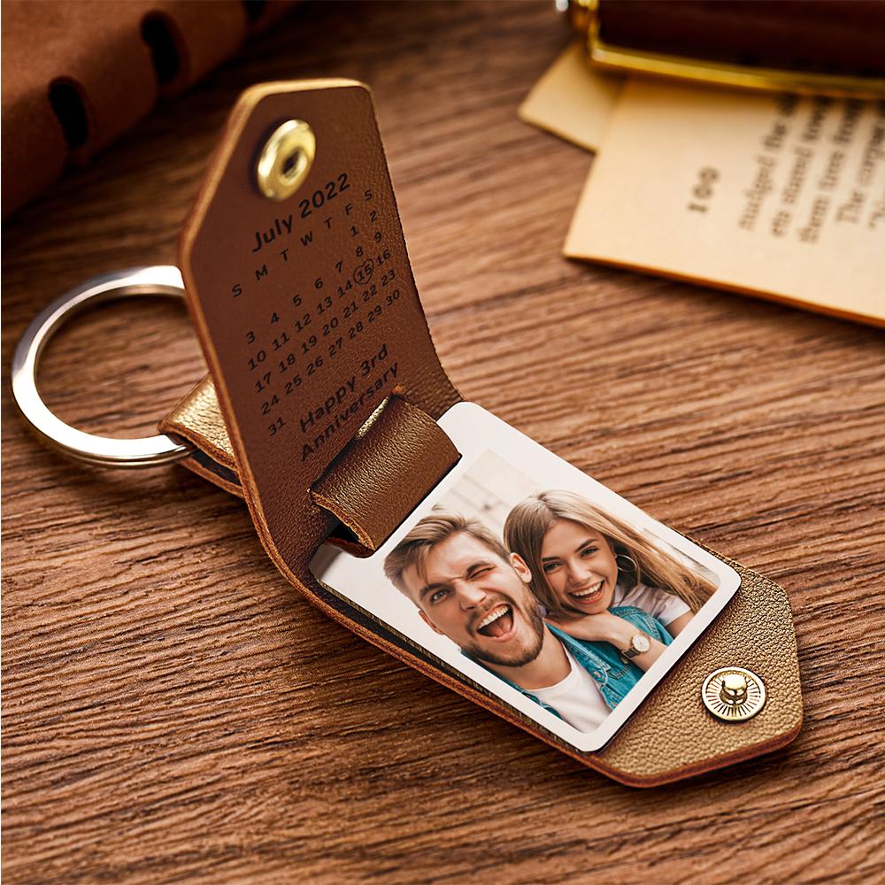 Custom Keychain For Boyfriend Calendar Engrave Keychain Anniversary Gifts For Couples - Giftlab