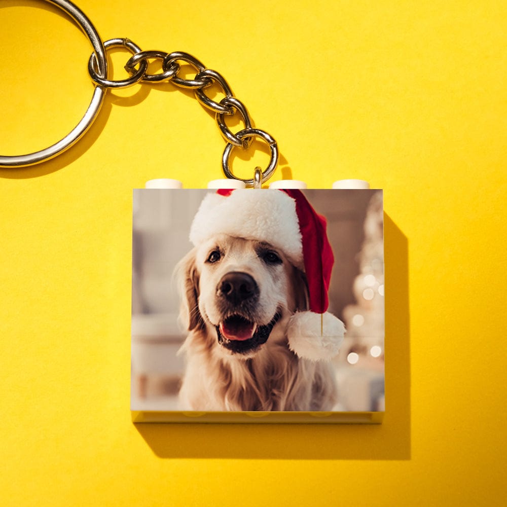 Custom Photo Building Block Keychain Bricks Puzzle Keychain Square Shape - Giftlab