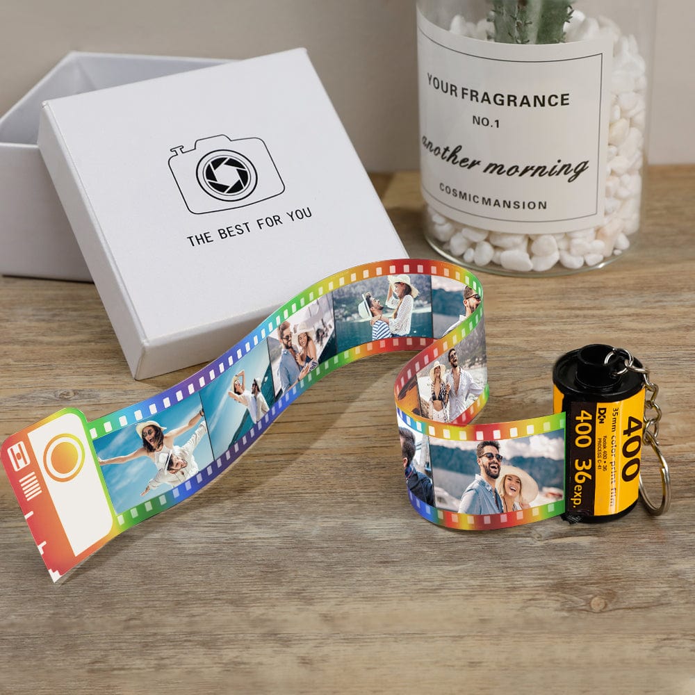 Custom Photo Camera Roll Keychain Personalized Colorful Film Keychain Gifts for Lover - Giftlab