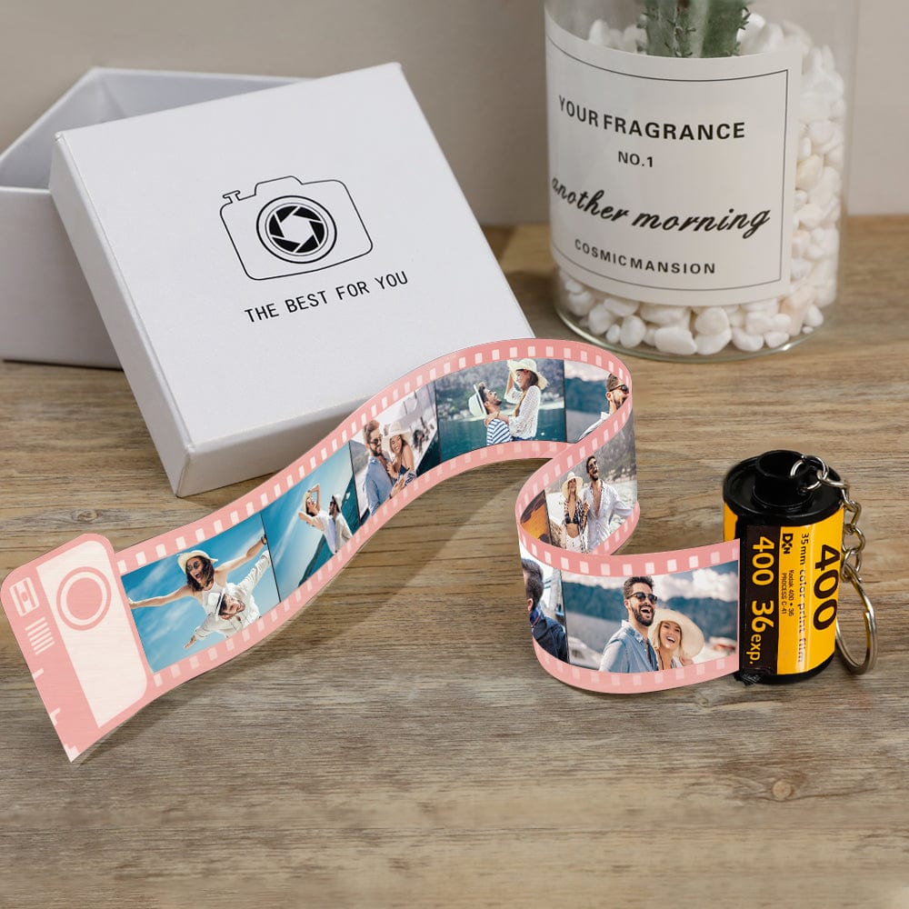 Custom Photo Camera Roll Keychain Personalized Colorful Film Keychain Gifts for Lover - Giftlab