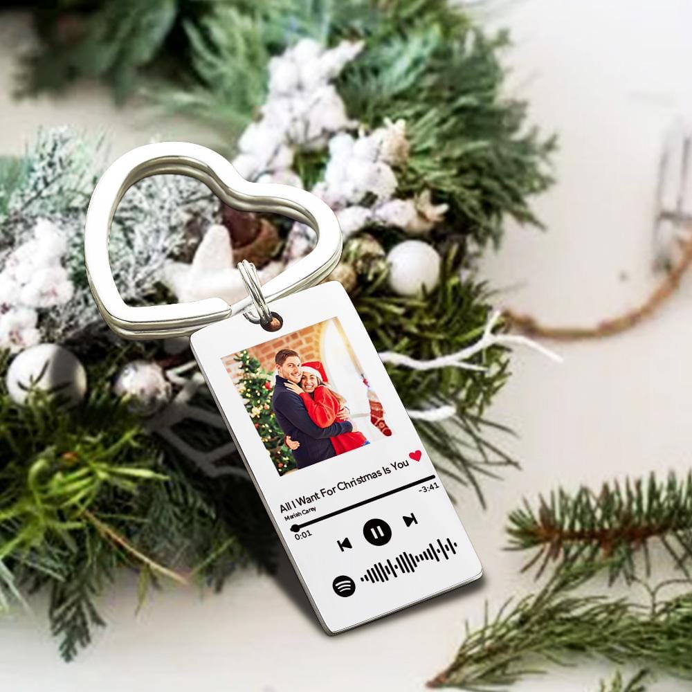 Christmas Gift Custom Spotify Keychain With 2 Colors Gifts for Couple - Giftlab