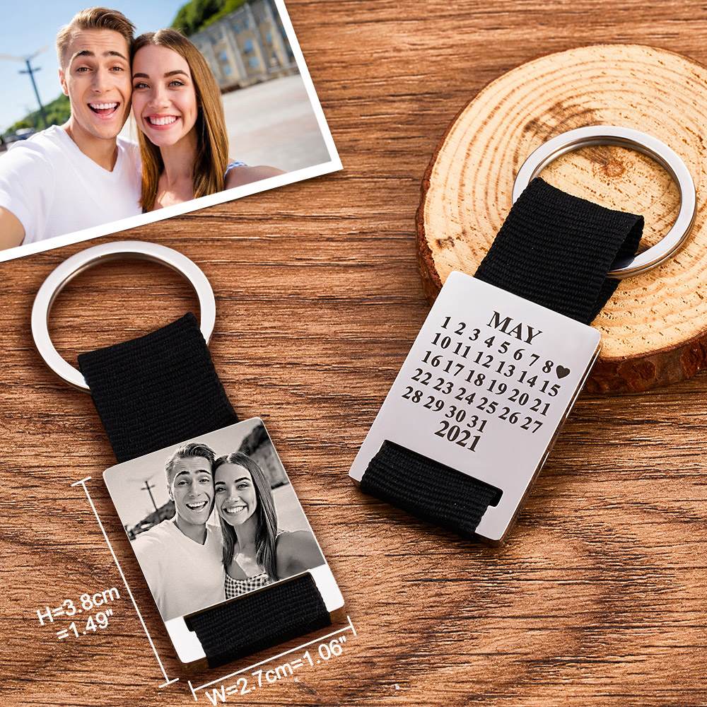 Custom Calendar Keychain Custom Photo Keychain Gifts For Couples Valentines Day Gifts - Giftlab