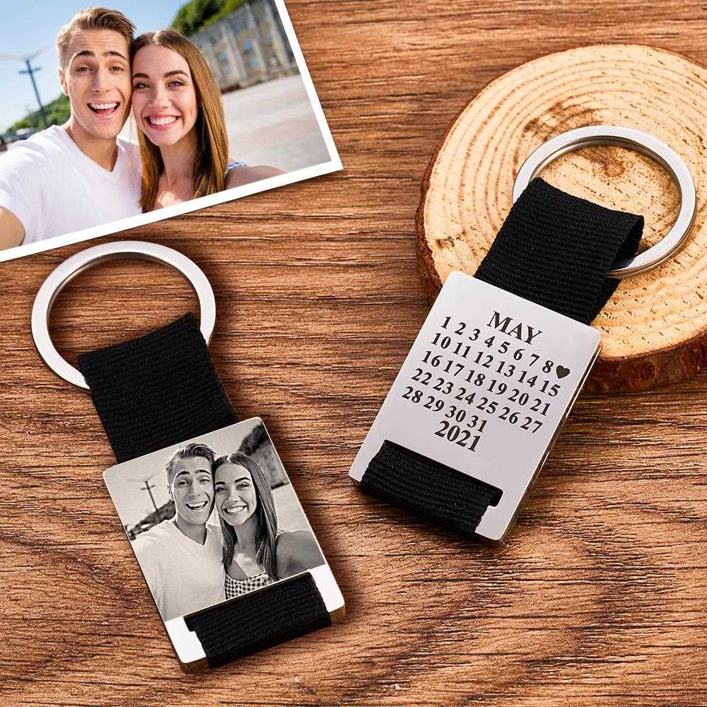 Custom Calendar Keychain Custom Photo Keychain Family Gifts - Giftlab