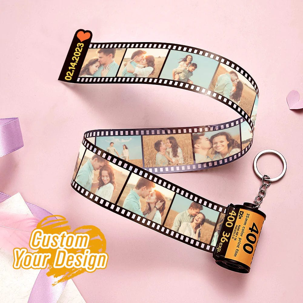 Personalized Photo and Name Film Roll Keychain Custom Camera Keychain Film Gifts for Lover - Giftlab