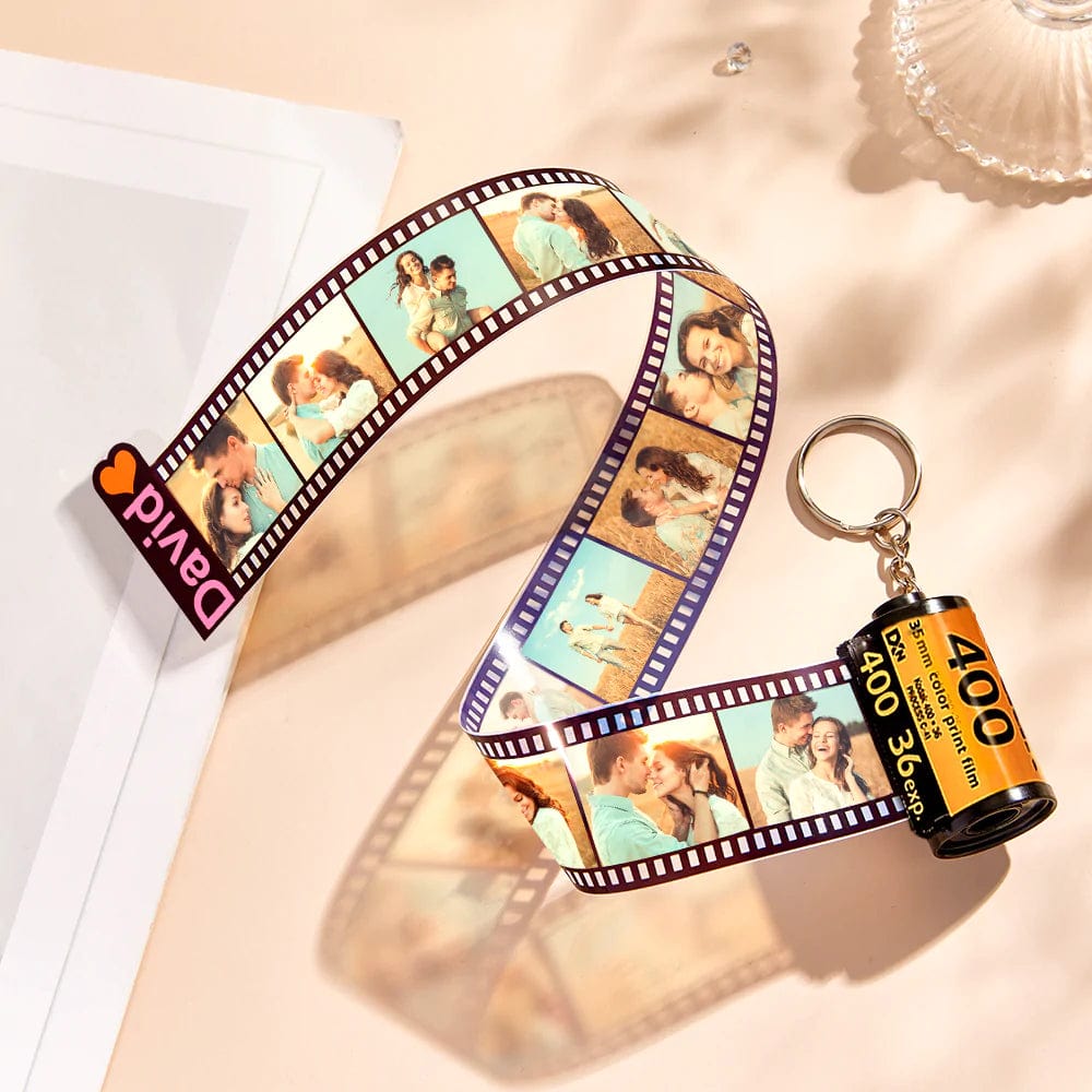 Personalized Photo and Name Film Roll Keychain Custom Camera Keychain Film Gifts for Lover - Giftlab