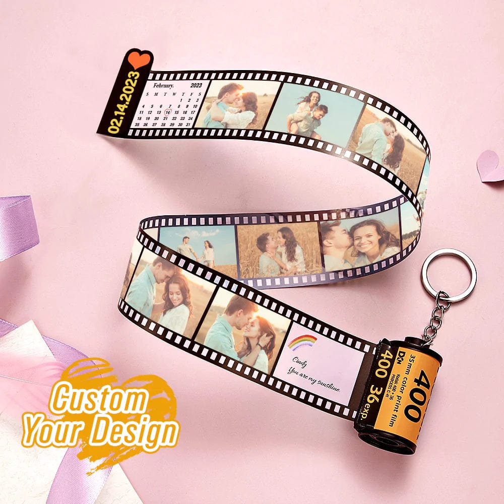 Custom Photo and Name Film Roll Keychain Personalized Camera Keychain Film Gifts for Lover - Giftlab