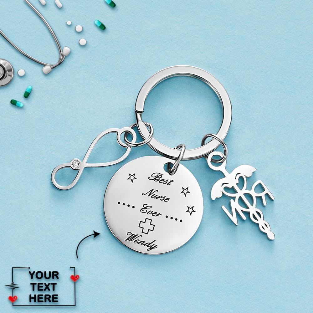 Nurse Graduation Gifts Custom Engraved Keychain - Giftlab