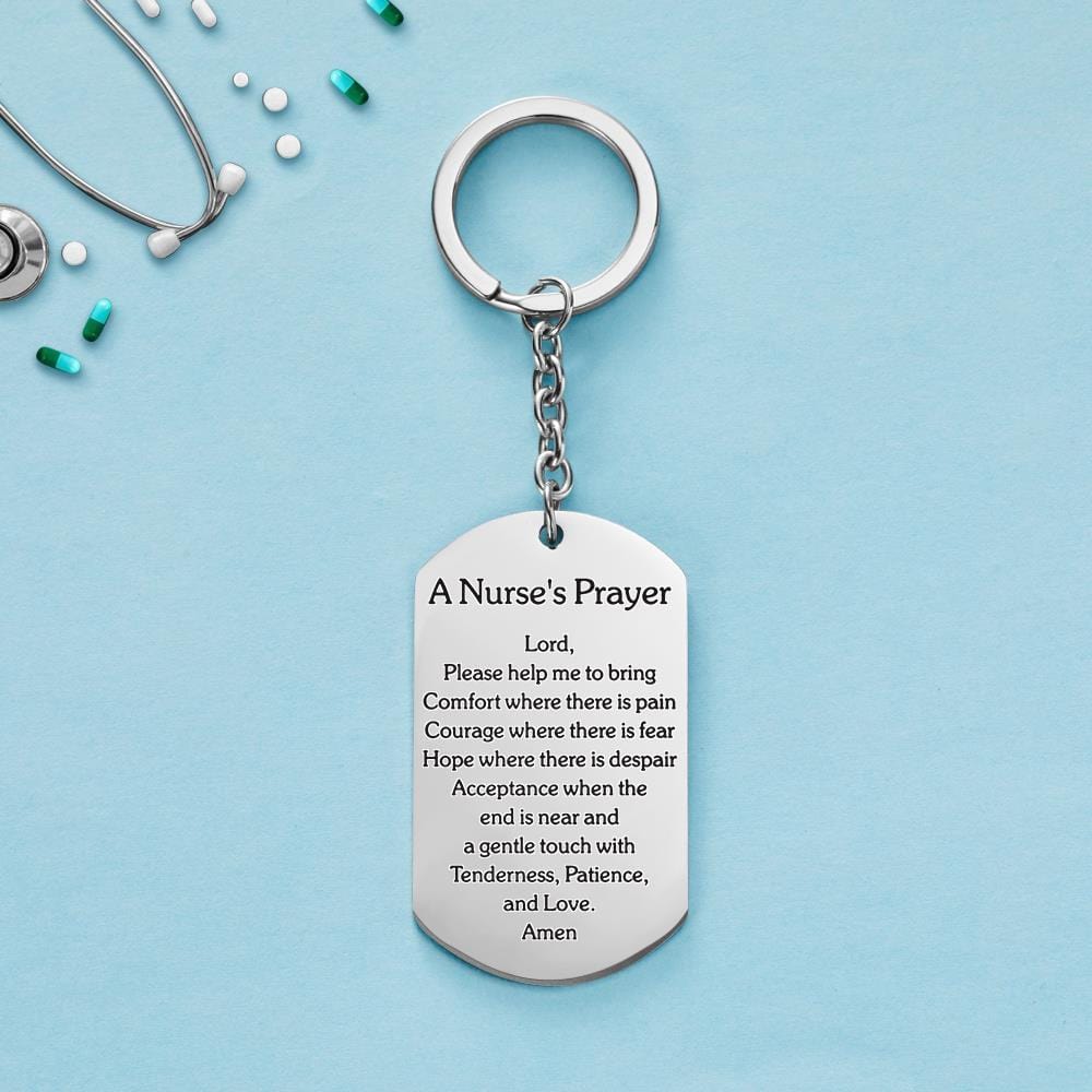 Nurse Graduation Gifts Name Engraved Keychain - RN Nurse's Prayer - Giftlab