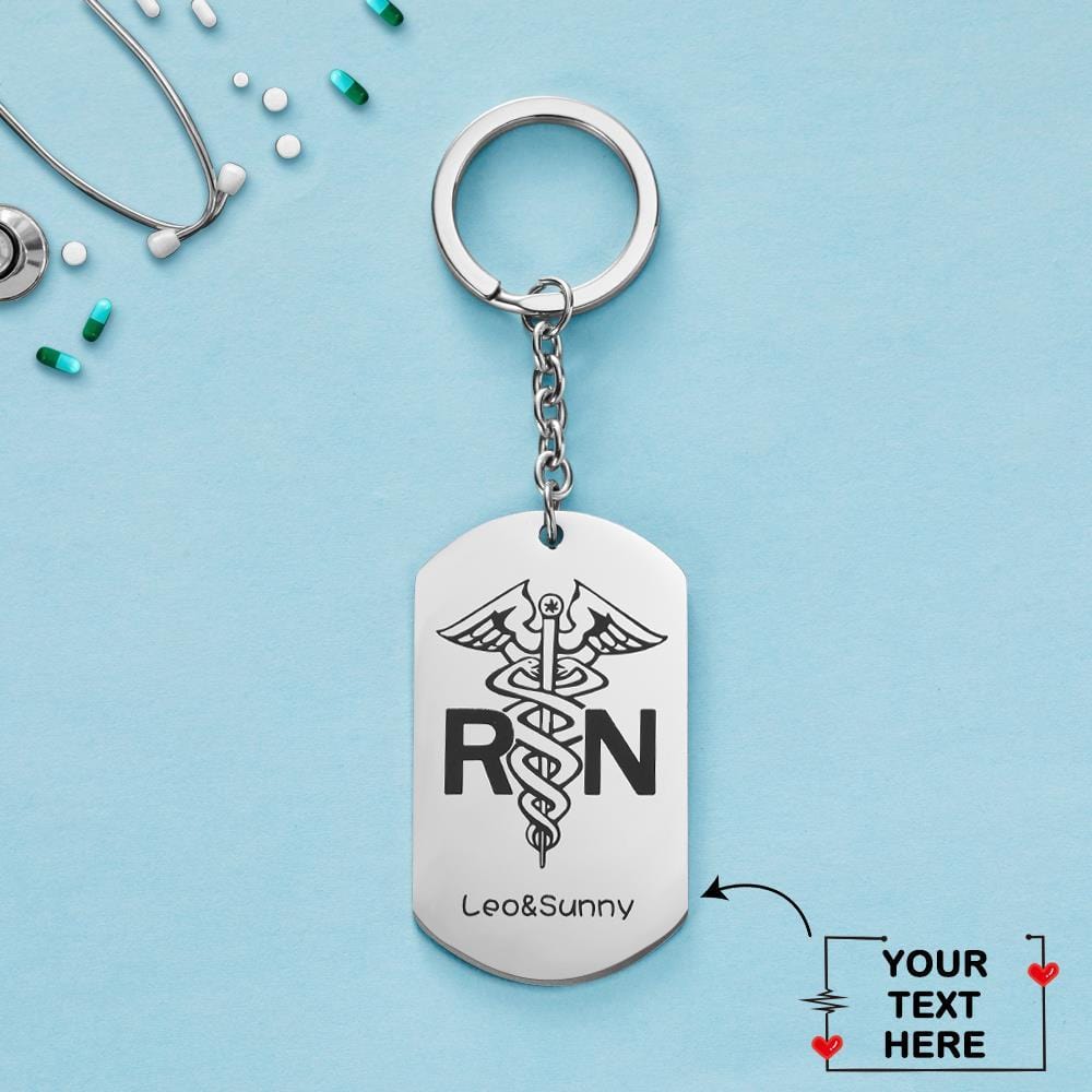 Nurse Graduation Gifts Name Engraved Keychain - RN Nurse's Prayer - Giftlab