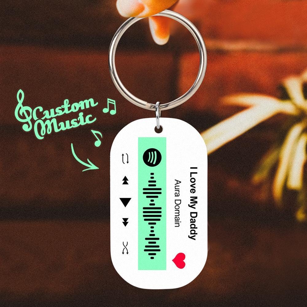 Custom Music Keychain Engraved Spotify Keychain With Name Gifts for Family - Giftlab