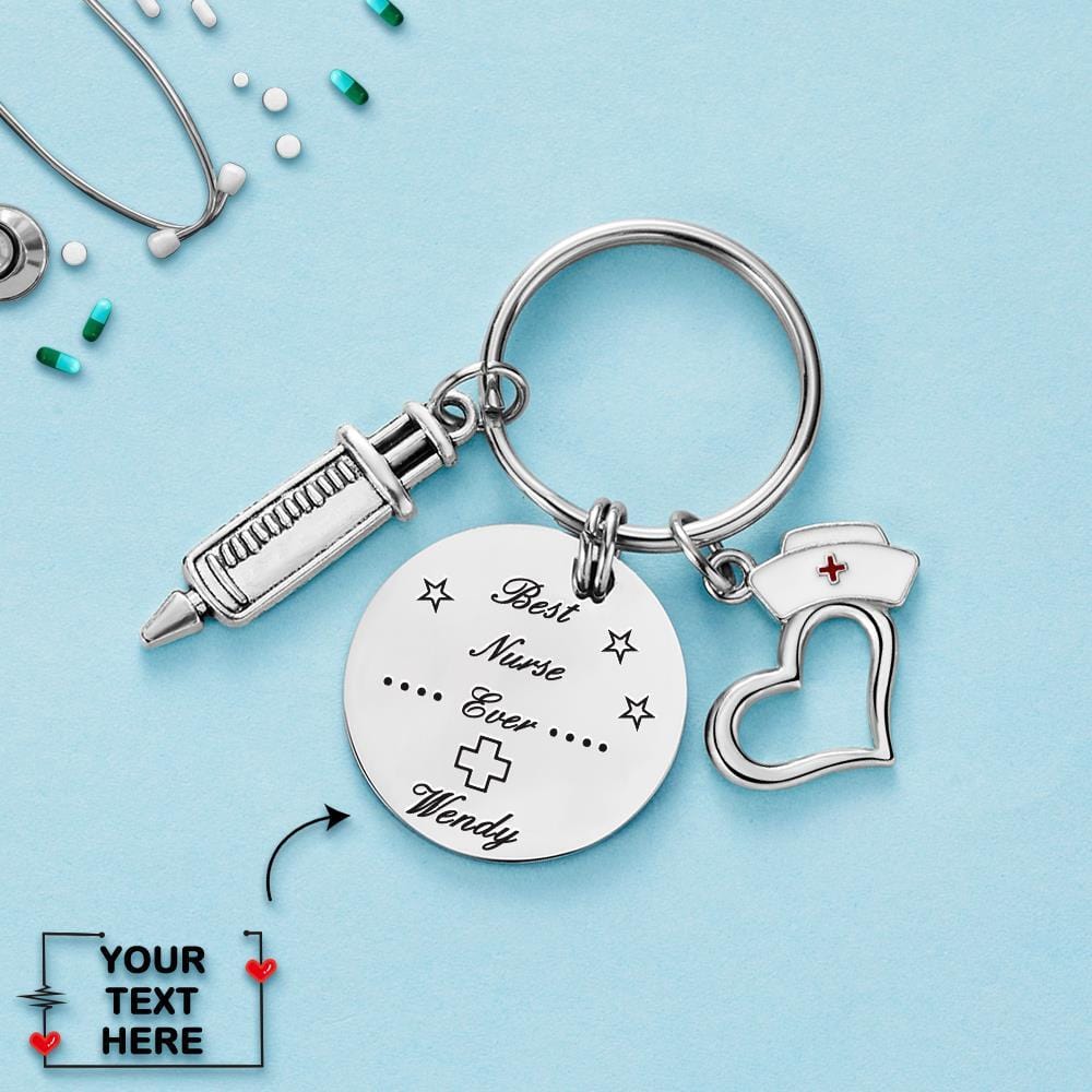 Graduation Gifts For Nurse Custom Keychain Gift - Best Nurse Ever - Giftlab