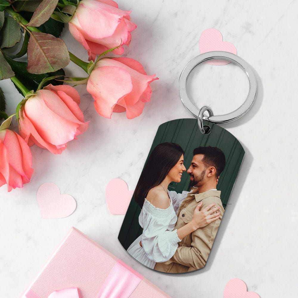 Drive Safe Custom Engraved Keychain with Photo Gifts for Men - Giftlab