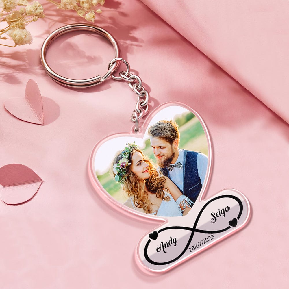 Custom Photo Keychain With Date Gifts for Couple - Giftlab