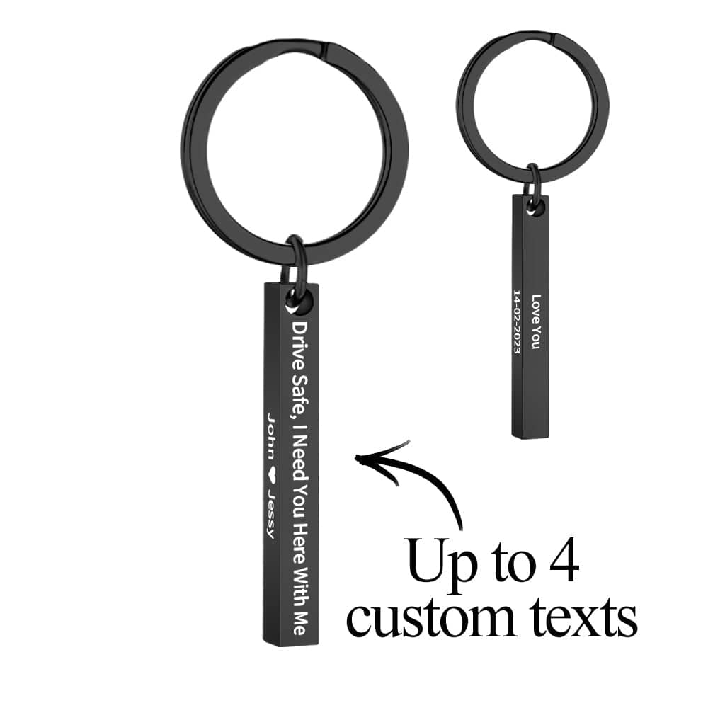 Custom Engraved Keychain Personalized Bar Keychain Gifts for Her 1 Piece - Giftlab