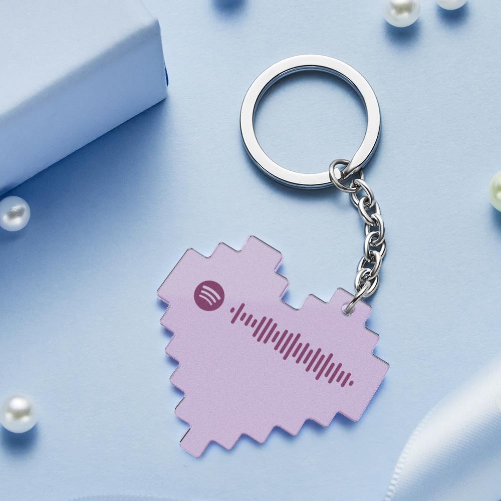Spotify Code Keychain Gifts for Girlfriend Maple Leaf Purple Valentines Day Gifts - Giftlab