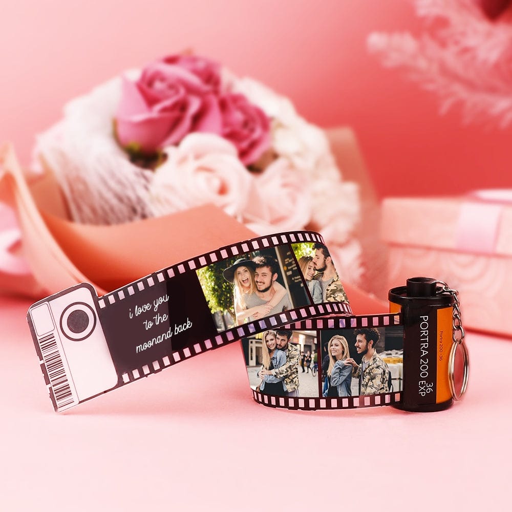 Custom Camera Roll Keychain Photo Film Roll Keychain with Text Gift for Couple - Giftlab