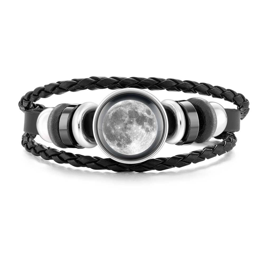 Personalized Moon Phase Bracelet Custom Braided bracelet Special Date Anniversary Birthday Gift for Her/Him - Giftlab