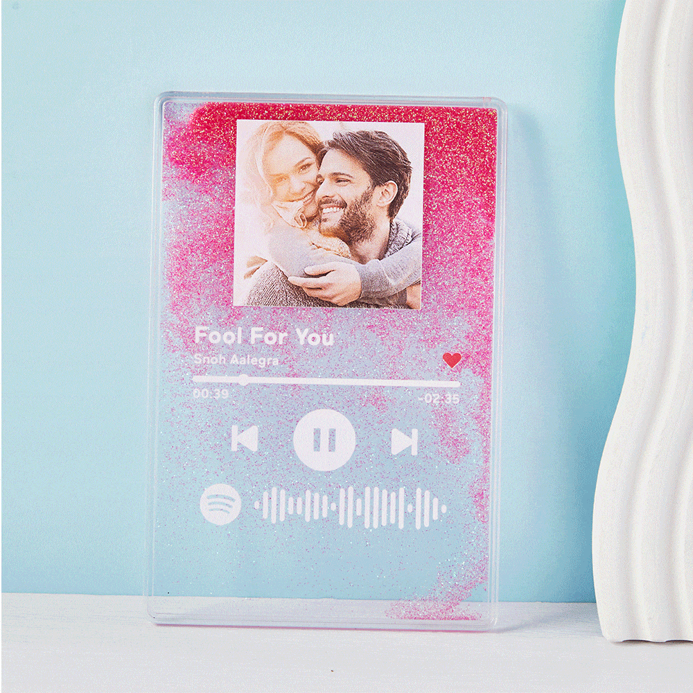 Scannable Spotify Code Quicksand Lamp Keychain Music and Photo Acrylic Gifts for Couples - Giftlab