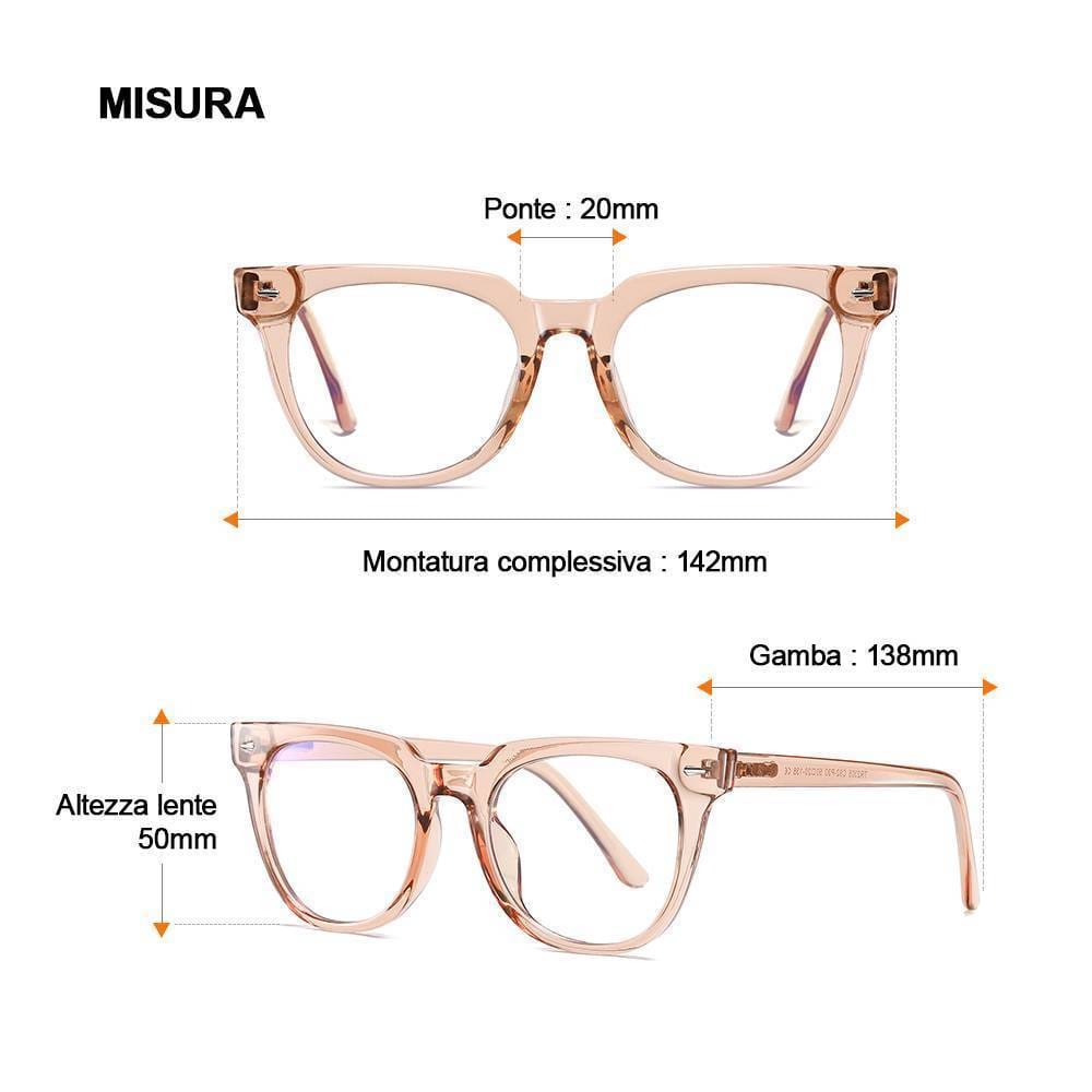 Blue Light Protection Glasses Oval Glasses - Rose Gold - Giftlab