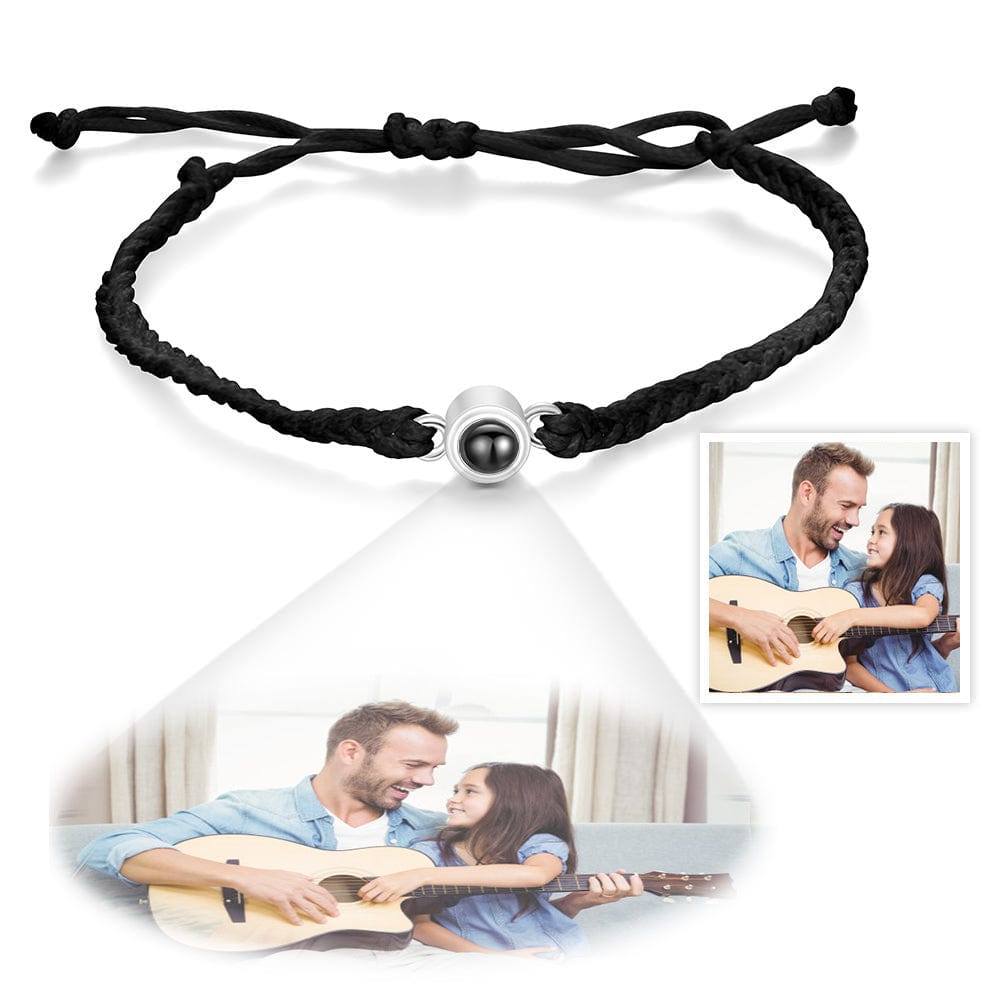 Projection Bracelets Stainless Steel Custom Projection Bracelets Woven Photo Bracelets Father's Day Gifts For Dad - Giftlab