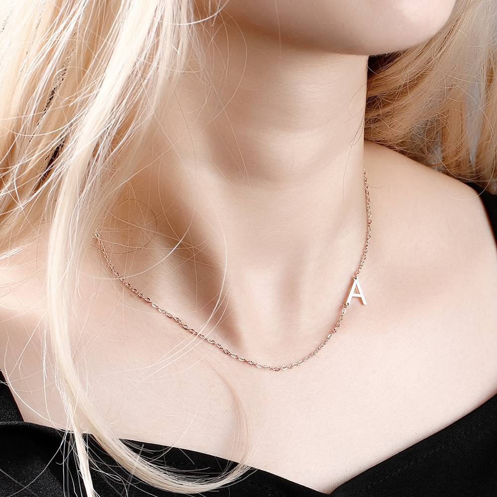 Best Friend Anniversary Gift  Initial Name Necklace Personalized Necklace - Giftlab