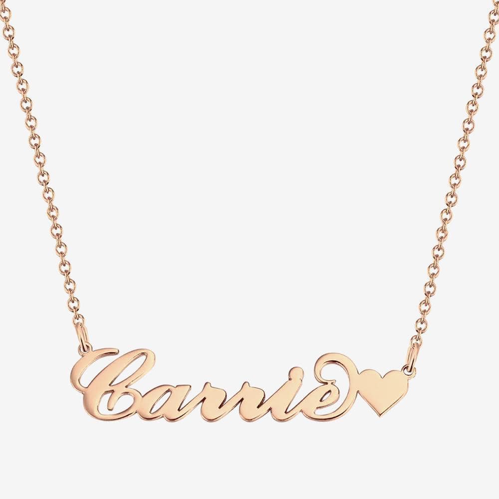 Name Necklace with Heart Gift For Mom - Giftlab
