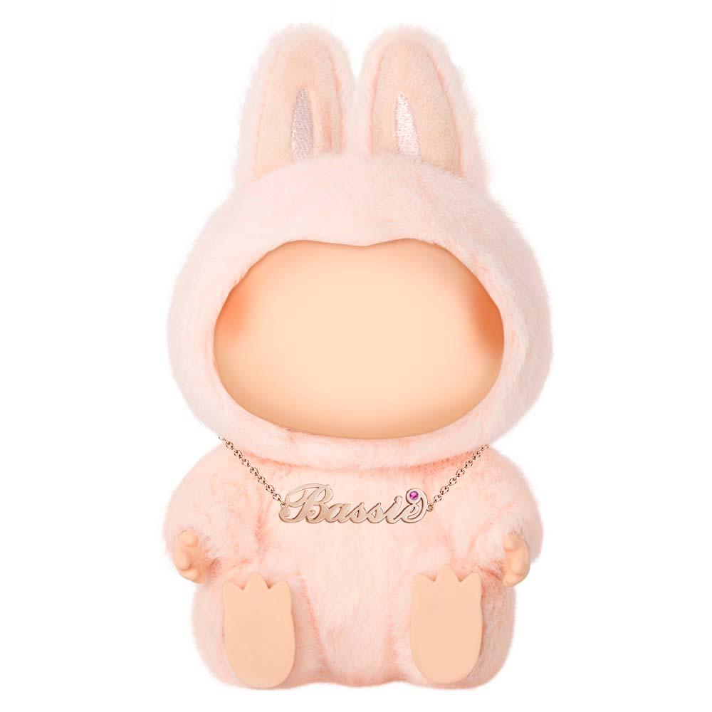 Custom Necklace for Labu Name Necklace Rose Gold Monster Doll Necklace