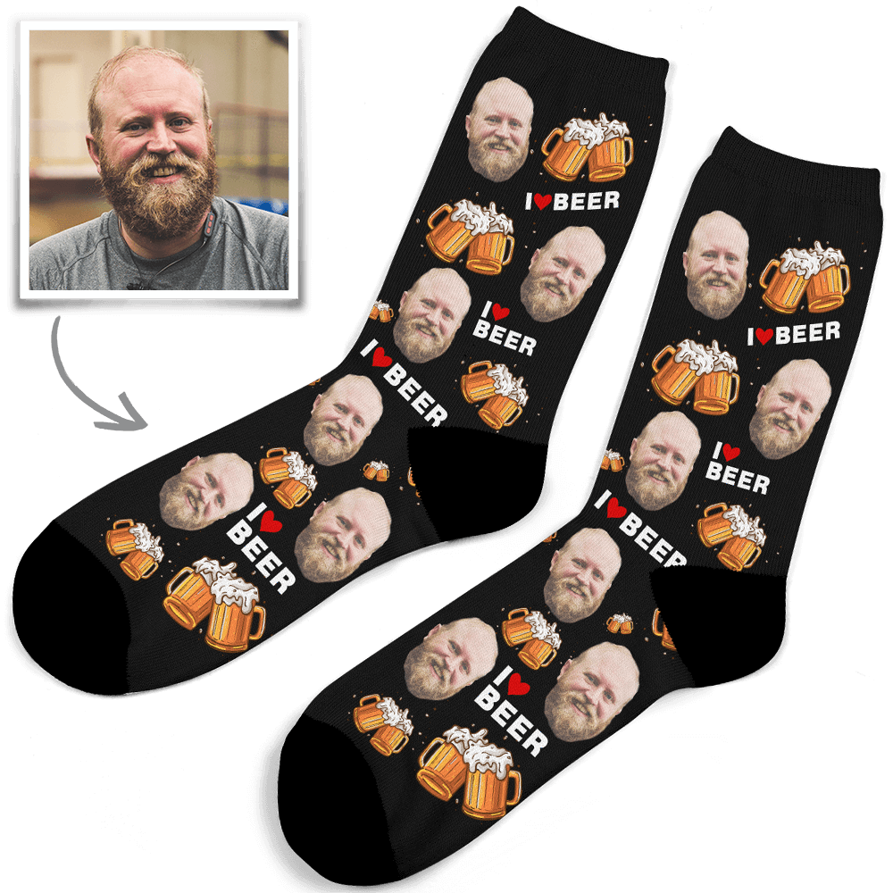 Custom Face Socks Beer Gifts For Beer Drinkers - Giftlab