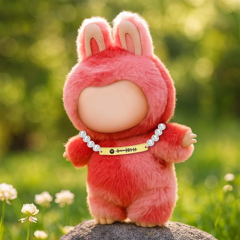 Custom Necklace for Labu Scannable Spotify Code Necklace Monster Doll Necklace Pearl Love Gift