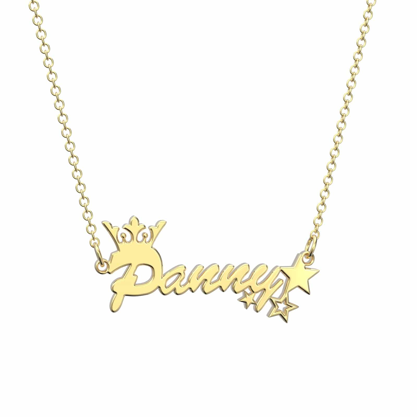Custom Name Necklace Crown and Stars Necklace Gift For Girl - Giftlab