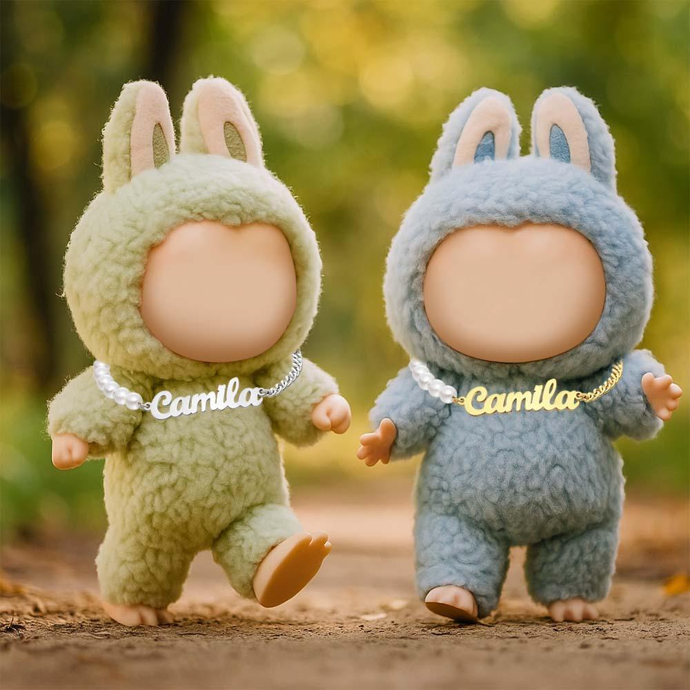 Custom Necklace for Labu Engraved Necklace Monster Doll Necklace Pearl Chain Exquisite Gift