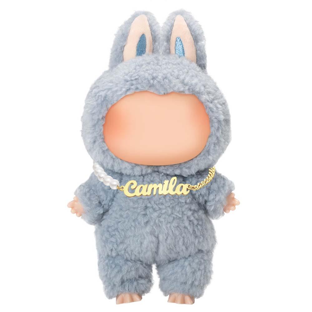 Custom Necklace for Labu Engraved Necklace Pearl Chain Exquisite Gift Monster Doll Necklace